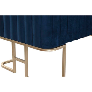 Bench DKD Home Decor   Blue Metal Velvet (110 x 40 x 47 cm)