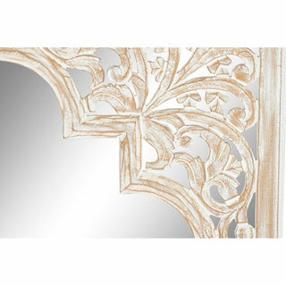 Espejo de pared dkd Home Decoración de cristal marrón 90 x 3 x 90 cm MDF árabe blanco