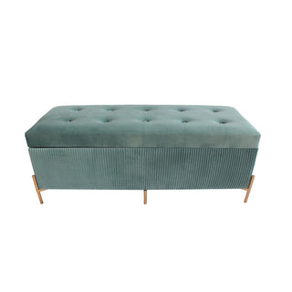 Bench DKD nohou Home Decor Polyester MDF Green Glamour (115 x 40