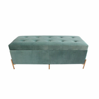 Sänkyjalan penkki DKD Home Sisustuspolyesteri MDF Green Glamour (115 x 40