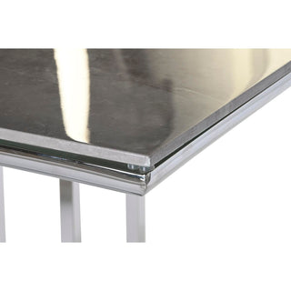 Mesa de comedor DKD Decoración del hogar Acero de cristal plateado (180 x 90 x 75 cm)