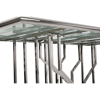 Eettafel DKD Home Decor Silver Crystal Steel (180 x 90 x 75 cm)