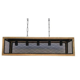 Luce del soffitto DKD Home Decorazioni in legno di mango in ferro 50 w 100 x 25 x 25 cm