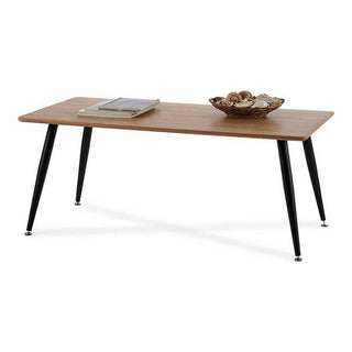Střední stůl hnědý černé dřevěné kovové melamin MDF dřevo