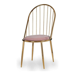 Chair Pink Golden Bars Polyester Iron (48 x 95,5 x 48 cm)