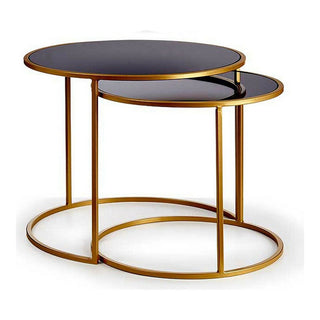 Ensemble de 2 tables d'or noir 60 x 48 x 60 cm (2 pc)