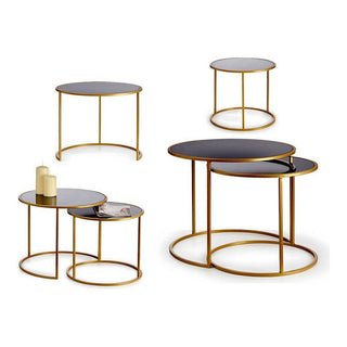 Ensemble de 2 tables d'or noir 60 x 48 x 60 cm (2 pc)