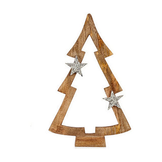 Forma marrone dell'albero di Natale 7,5 x 58,5 x 37 cm Legno d'argento