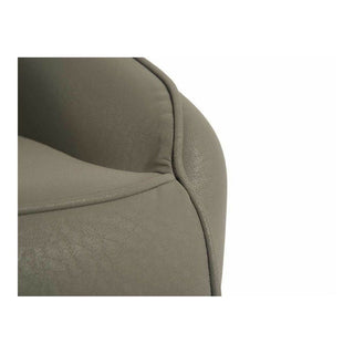 Rayas de sillón de acero polis de piel gris (51 x 92 x 65 cm) (51 x 92 x 65