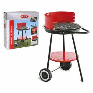 Coal Barbecue with Wheels Algon Black Red (Ø 43 cm) Enamelled Steel