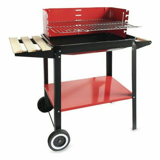 Coal Barbecue with Wheels Algon Black Red (58 x 38 x 72 cm) Enamelled
