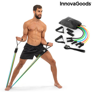 Set of Resistance Bands with Accessories and Exercise Guide Rebainer