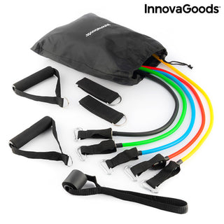 Set of Resistance Bands with Accessories and Exercise Guide Rebainer