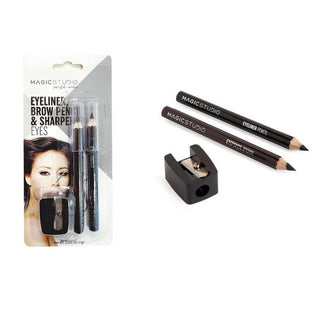 Make-Up Set Magic Studio Eyeliner Brow Pencil And Sharpener Eyes 2 - Dulcy Beauty