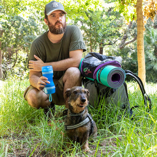 Bottiglia da 2 in 1 con container per acqua e alimenti per animali domestici Pettap