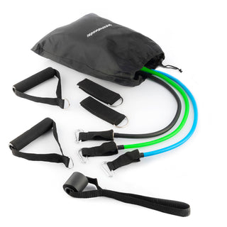 Set of Resistance Bands with Accessories and Exercise Guide Tribainer