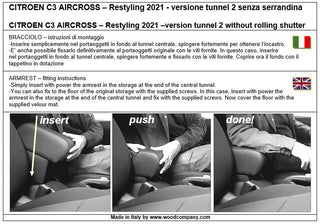 Armlehne für Citroen C3 Aircross Restyling 2021 - Tunnel ohne Verschluss