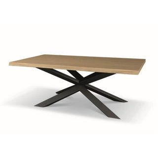 Taranta Table With Oad Wood Top And Steel Structure
