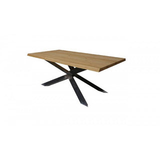 Taranta Table With Oad Wood Top And Steel Structure
